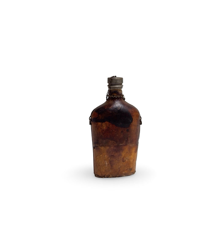 Antique French Leather Bottle