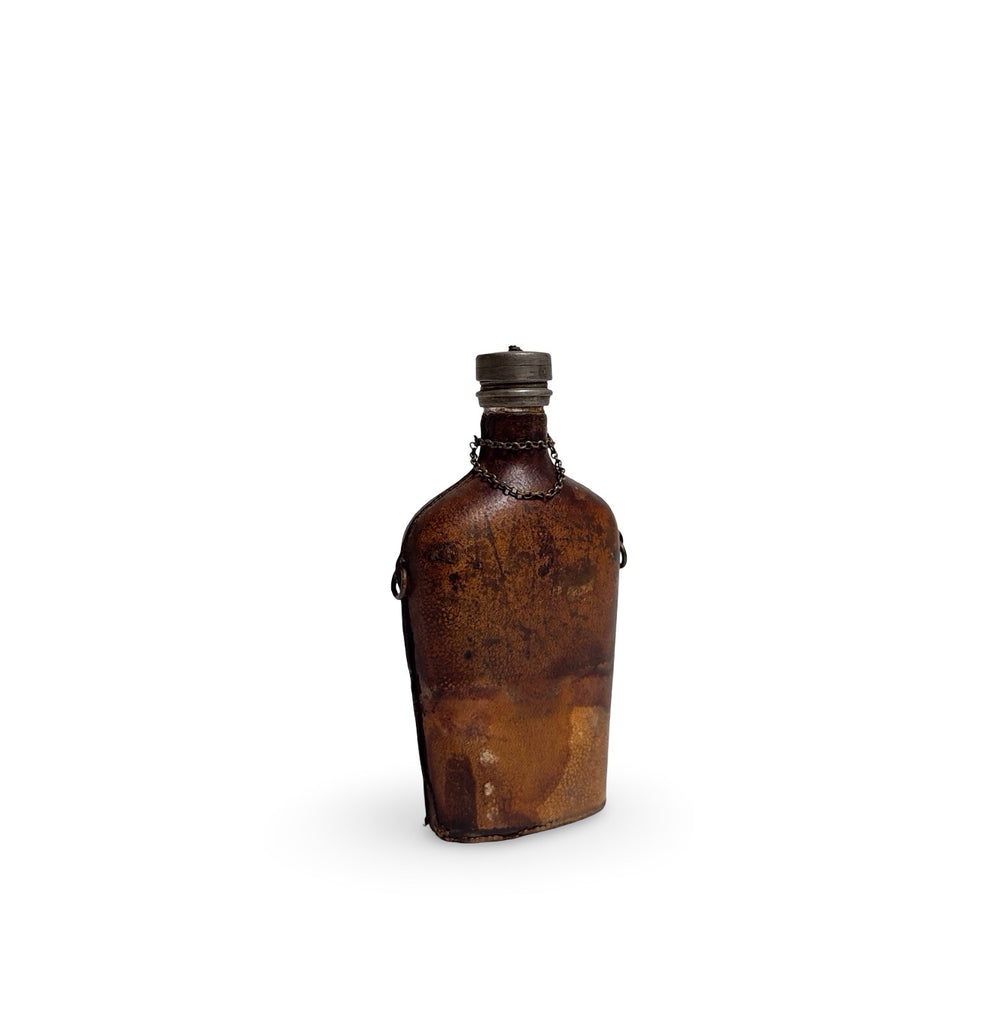 Antique French Leather Bottle