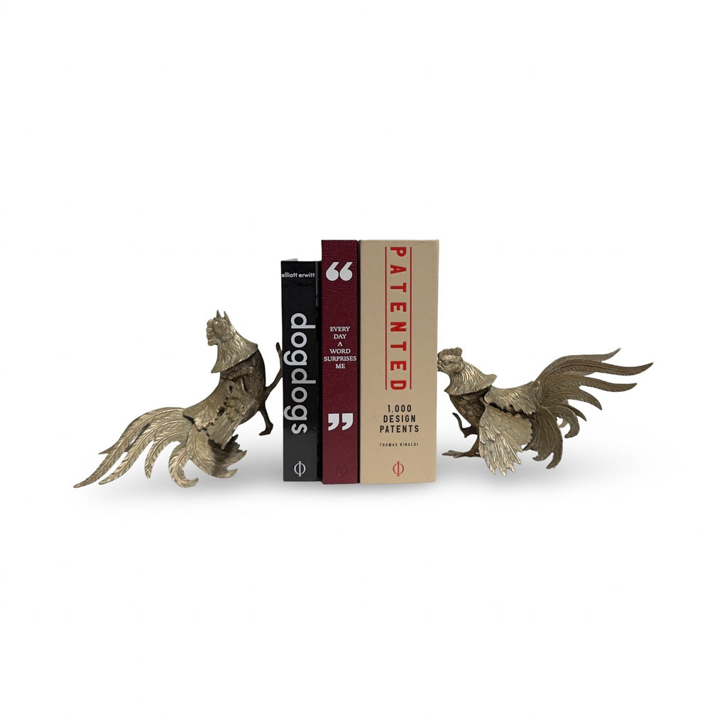 French Art Deco Rooster Bookends