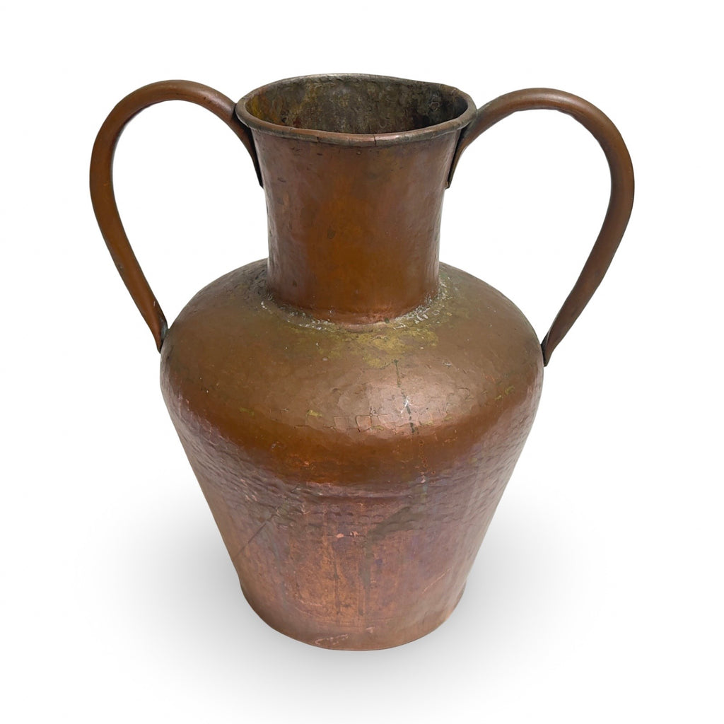 Antique French Two Handled Copper Pitcher