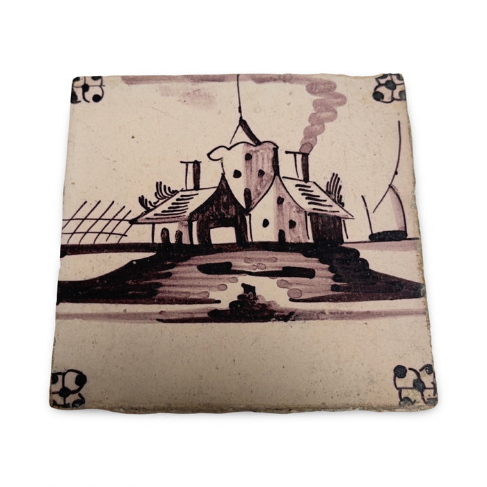 Antique French Delft Tile