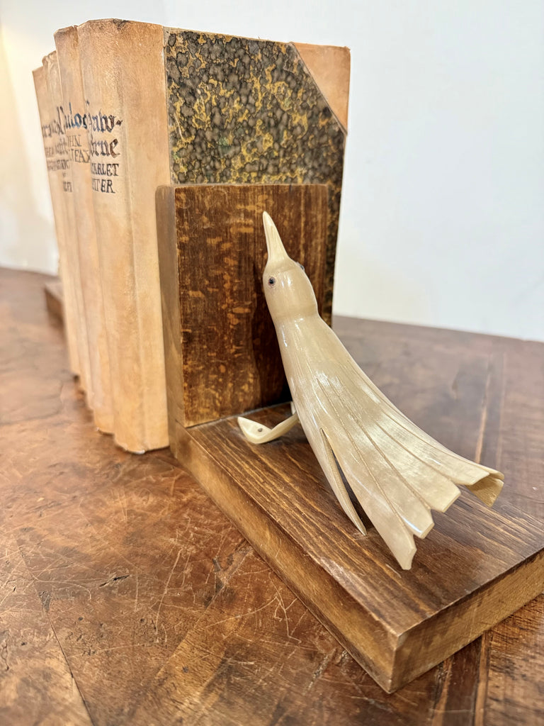 1940’s French Carved Horn Bird Bookends