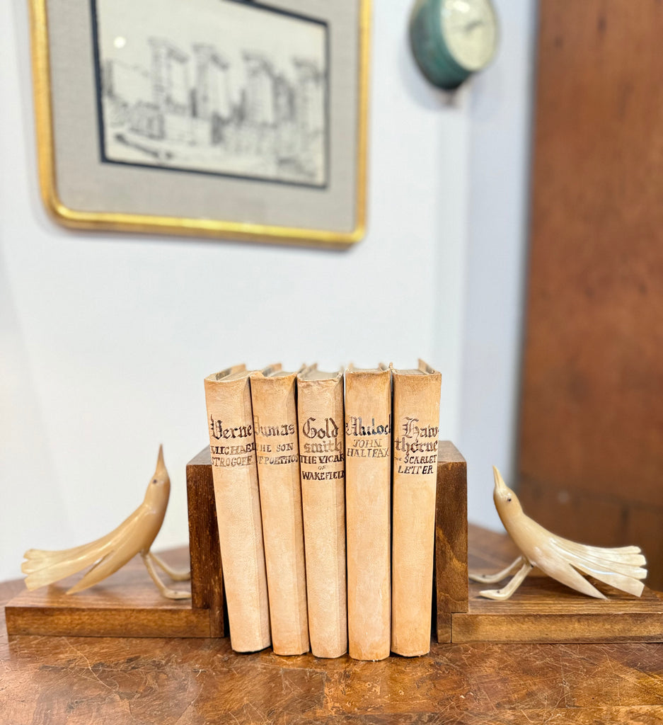 1940’s French Carved Horn Bird Bookends