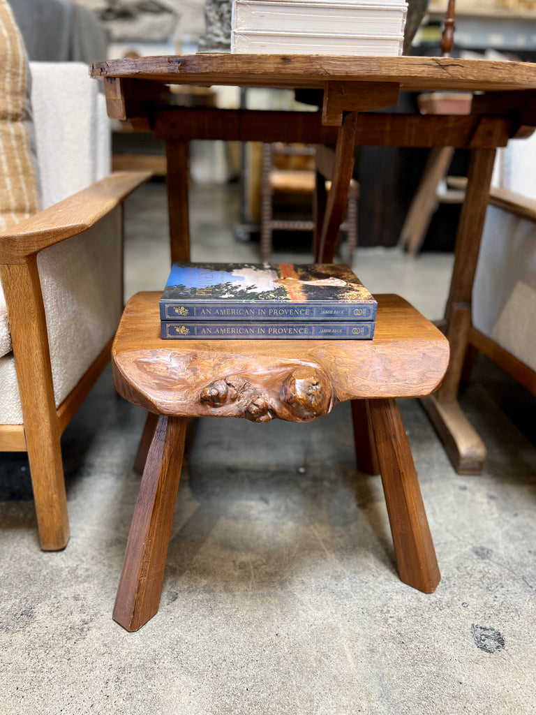 Antique European Live Edge Stool