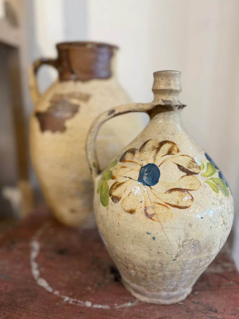 Antique French Painted Flower Pot