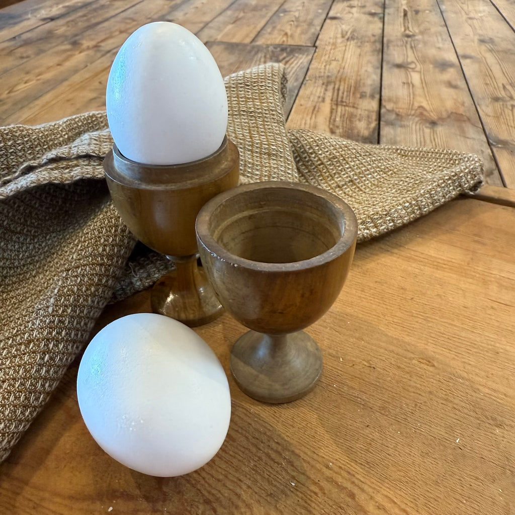 Handmade Pair of Collapsable Traveling French Egg Cups