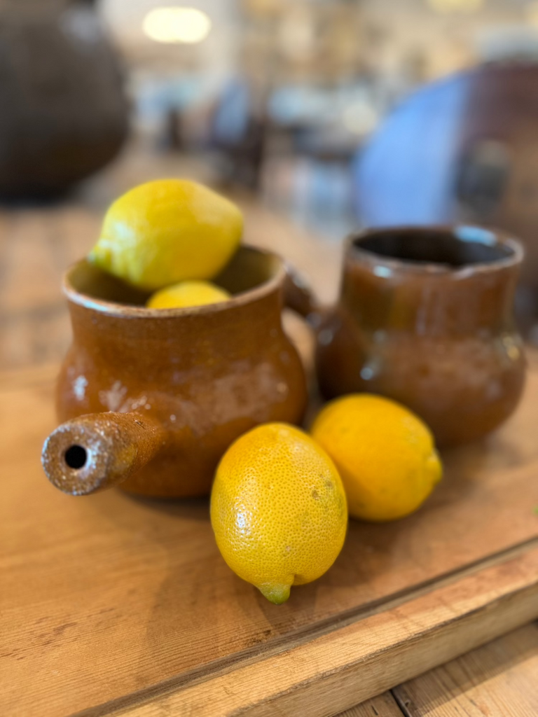 19th Century French Glazed Terracotta Pot