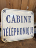 1955 French Enamel Telephone Booth Sign from Paris