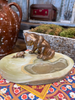 Art Deco Bronze French Dog and Frog Marble Desk Tidy