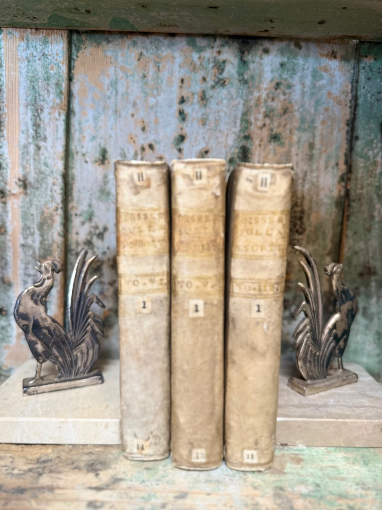 Art Deco French Rooster Book Ends