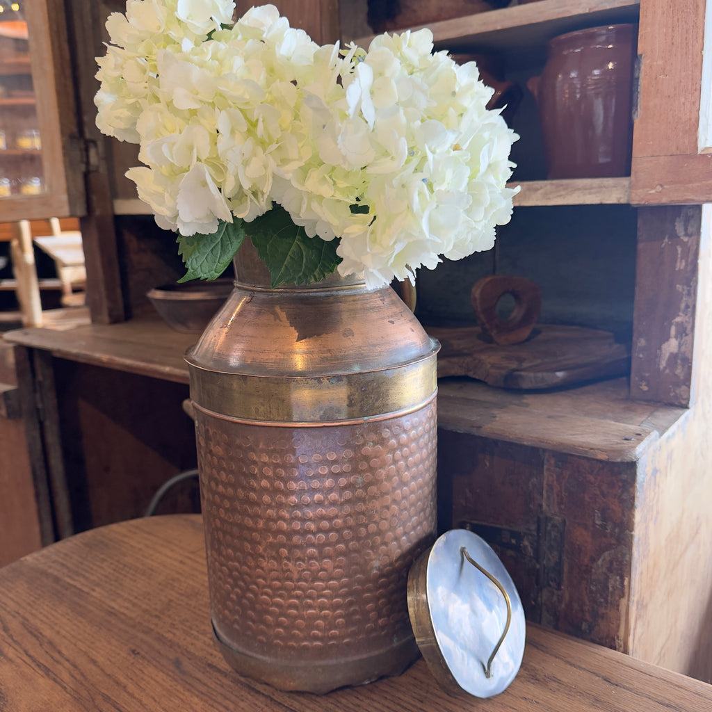 Antique French Brass & Copper Milk Can