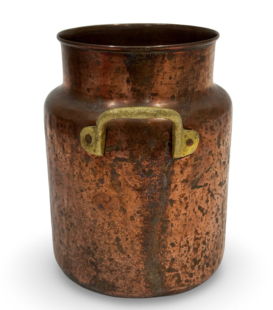 Antique Copper Milk Churn with Brass Handles