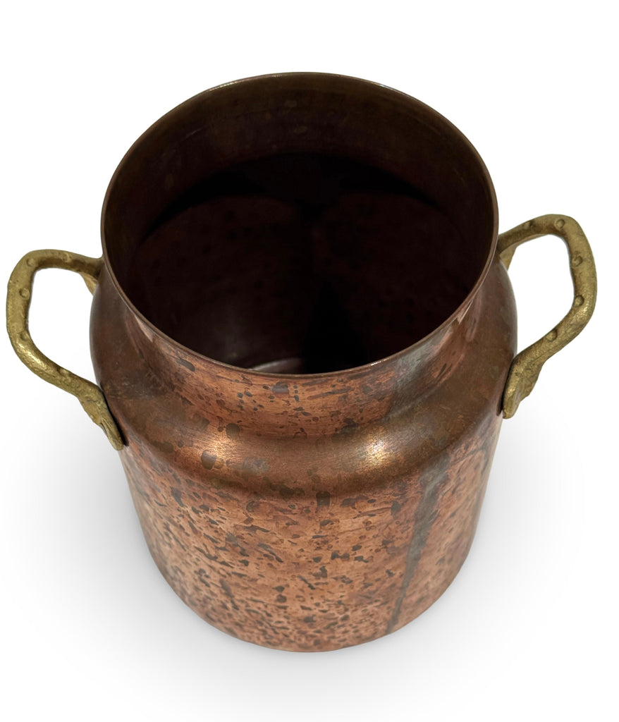 Antique Copper Milk Churn with Brass Handles