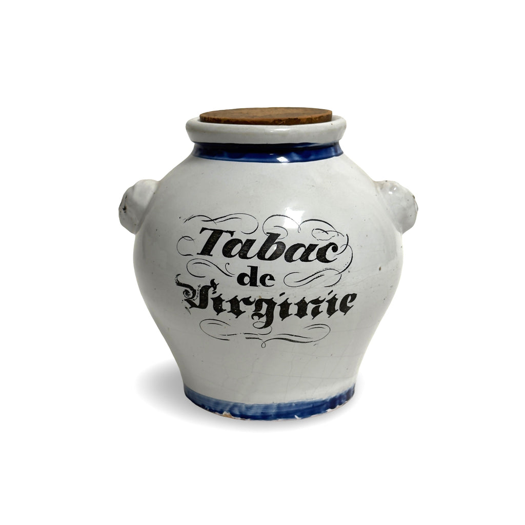 Antique French Ceramic Tobacco Jar