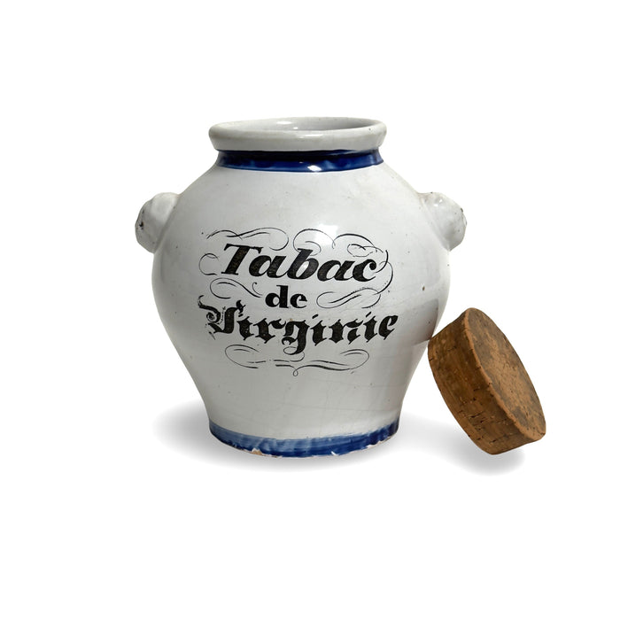 Antique French Ceramic Tobacco Jar