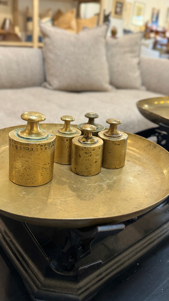 Antique French Set of Brass Scale Weights