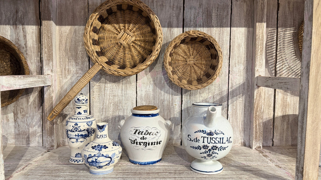 Antique Rare Dutch Delft Liquor Bottle