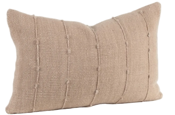 Makun Lumbar Pillow - Oatmeal/Oatmeal Stripes