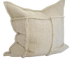 Makun Patchwork Fringe Pillow - White