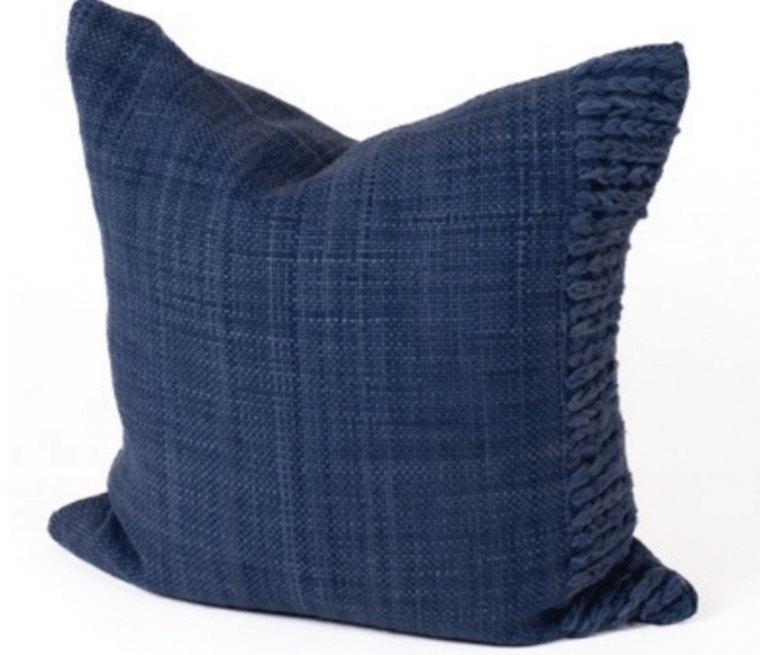 Makun Chain Stitch Pillow - Blue/Blue