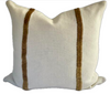 Makun Stitch Pillow - White/Ochre
