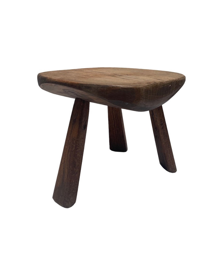 Antique French Brutalist Stool