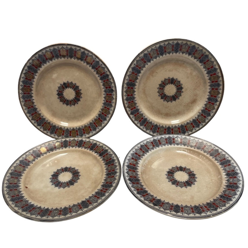 Set of 4 Antique French Salad Plates