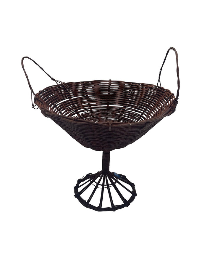 Antique French Wire Pedestal Basket