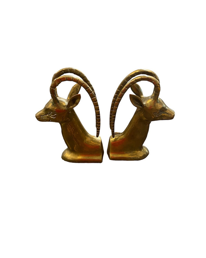 Vintage Brass Gazelle Bookends