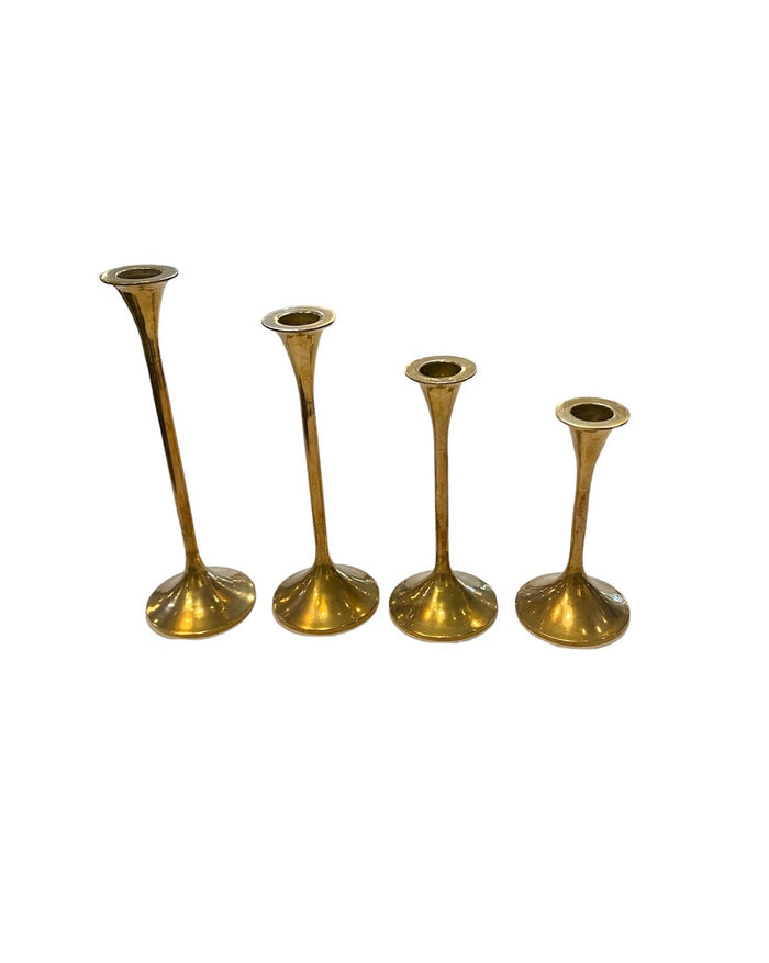 Antique French Brass Candlestick Set