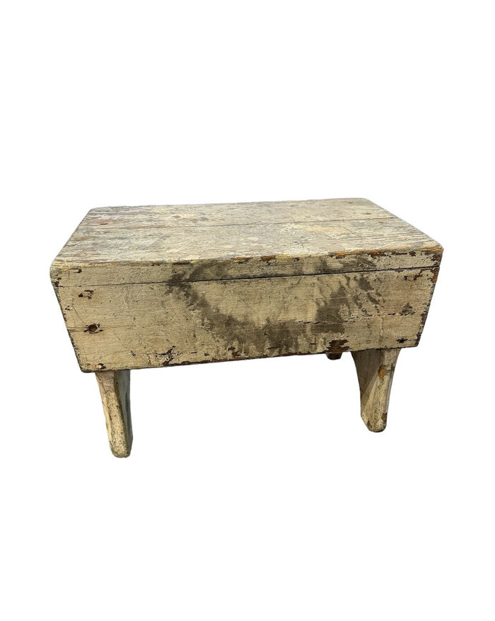 Primitive White Stool