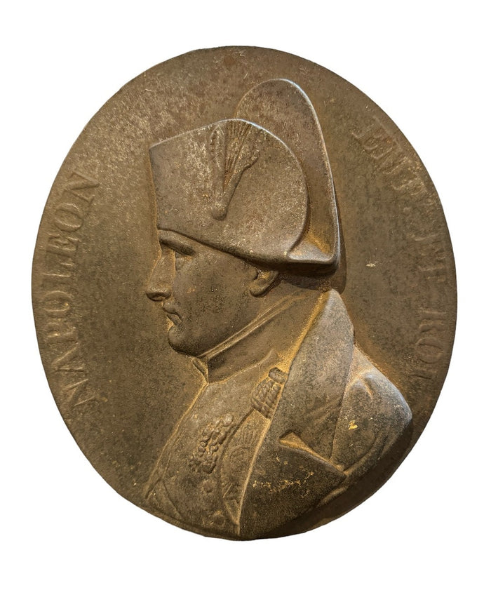 19th Century Bronze Profile Medallion of Napoleon