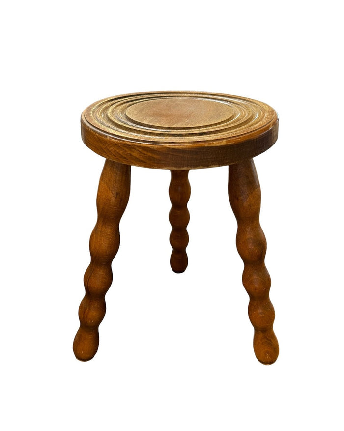 Vintage French Wooden Stool #8