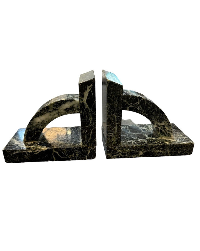 French Art Deco Marble Bookends