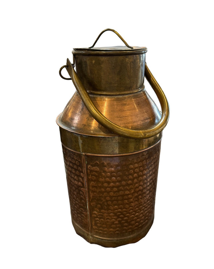 Antique French Brass & Copper Milk Can