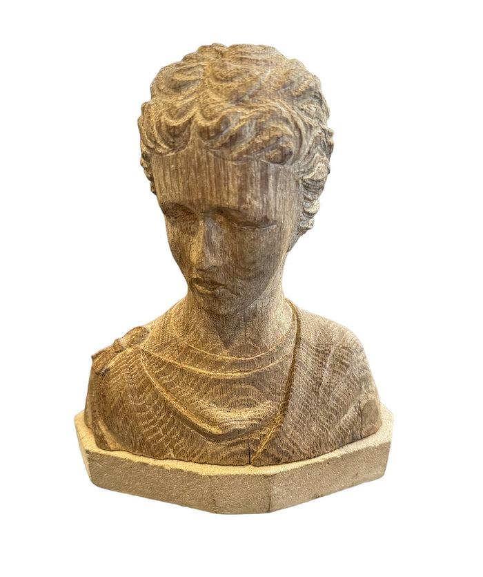 Vintage French Wooden Bust