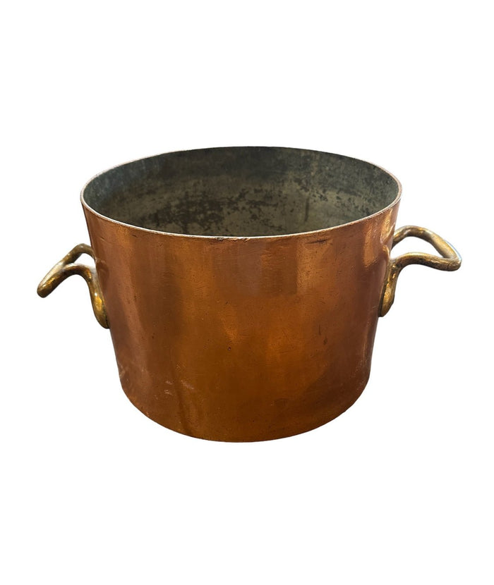 Antique French Copper and Brass Pot