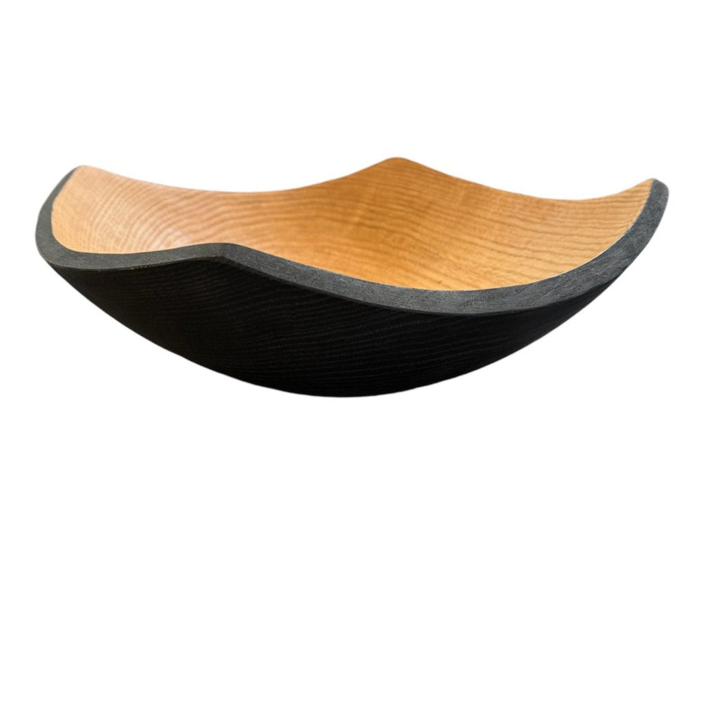 15" Square Two Toned Oak Bowl