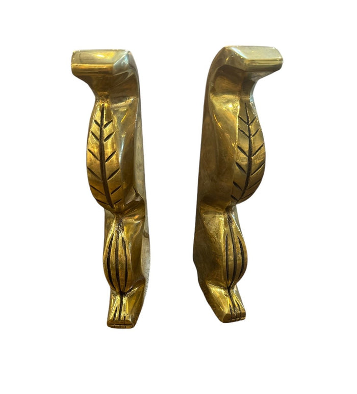 Antique French Art Deco Brass Bookends