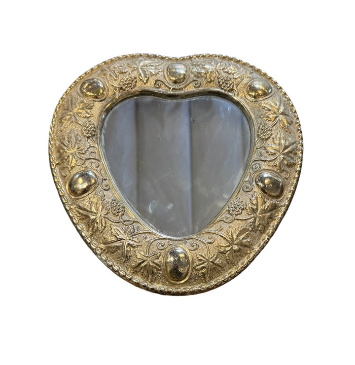 Vintage French Metal Heart Mirror