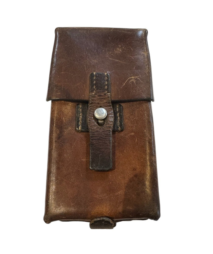 Antique Swiss WWII Leather Ammo Satchels