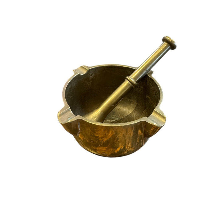 Antique French Brass Mortar & Pestle