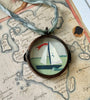 Sail No. 8 ~ Art Locket Nautical Vintage Ornament Handmade 