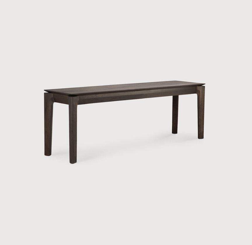 Bok Bench-Varnished Oak Brown