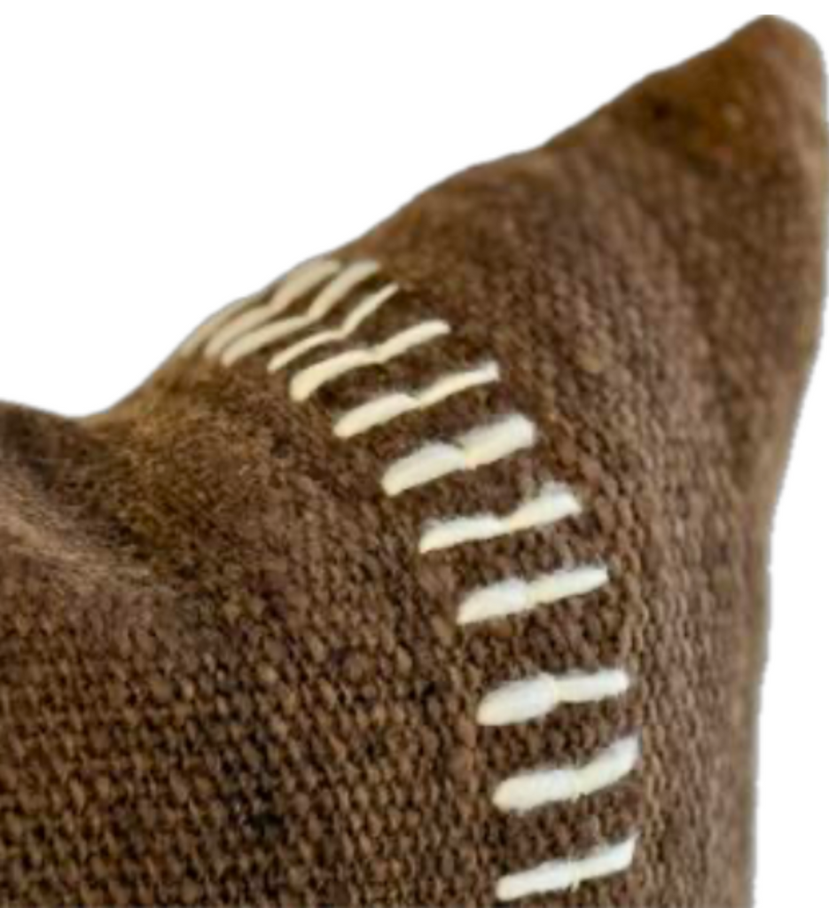 Makun Railroad Pillow - Tabacco/White