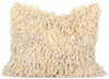 Makun Shaggy Pillow - White
