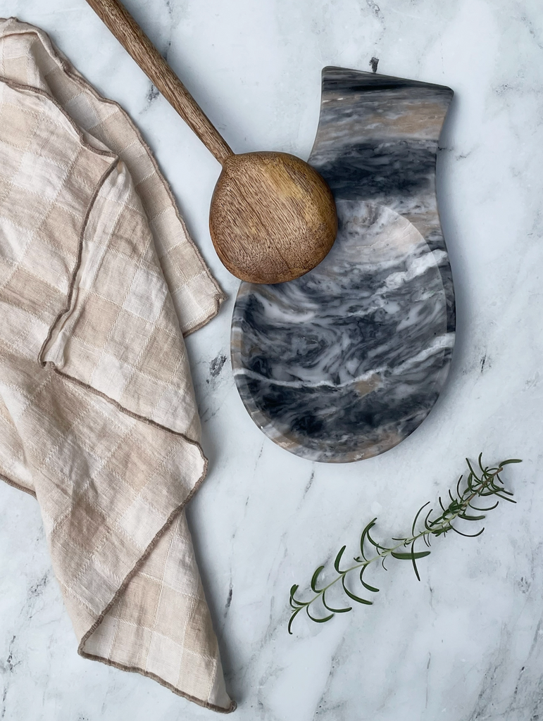 Grey Oversized Marble Spoon Rest