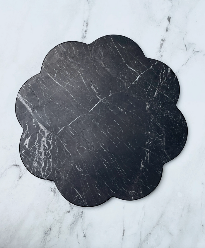 Black Scalloped Onyx Marble Serving Board