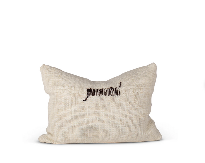 Makun Stitch Pillow - White/Black