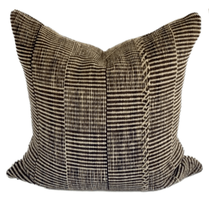 Makun Square Stripe Pillow - Brown /Oatmeal